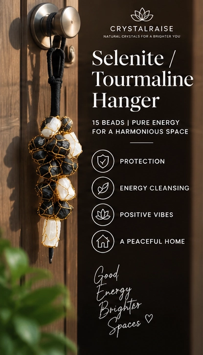Selenite tourmaline hanger1